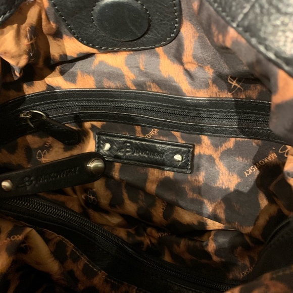 B. Makowsky Black Leather Hobo/Shoulder Bag - Picture 7 of 15